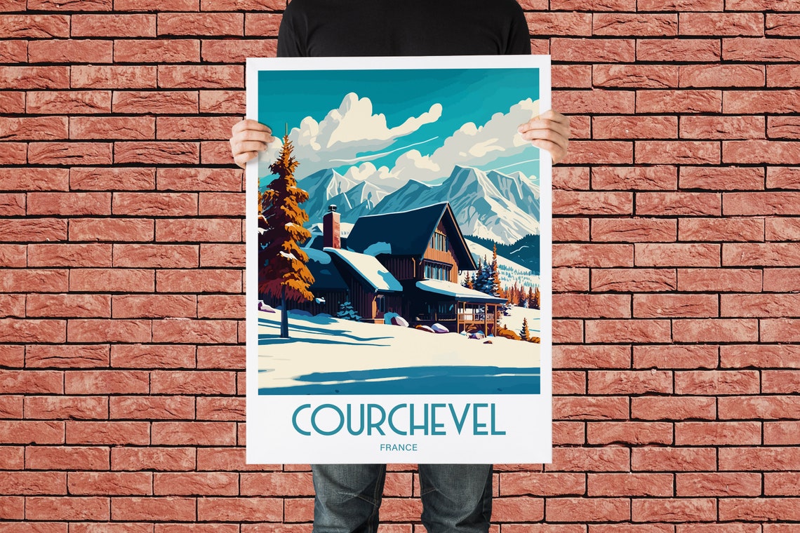 Courchevel Travel Print Wall Art Courchevel Ski Resort Travel Poster Gift For Ski Resort France Wall Art Courchevel Wall Art Gift For France - Image 4