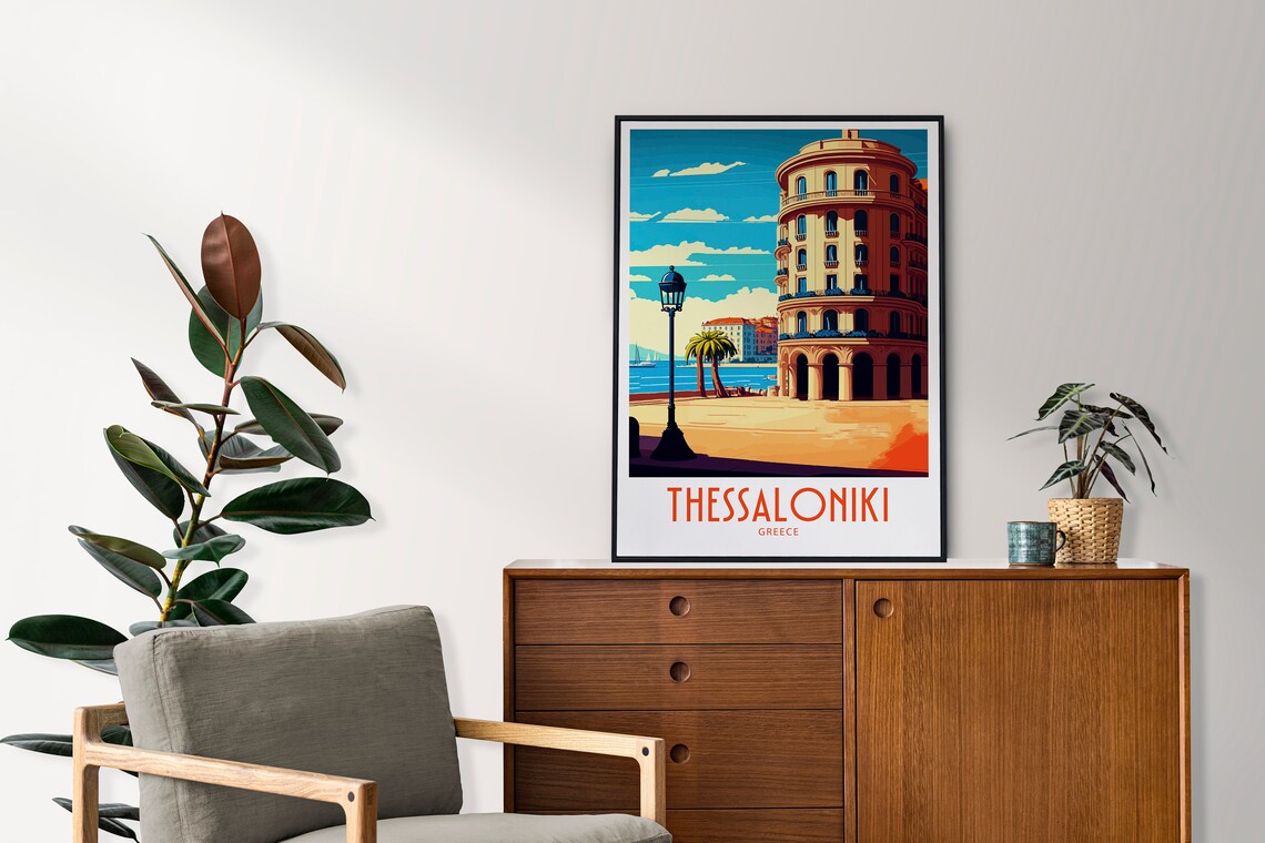 Thessaloniki Travel Print Wall Art Thessaloniki Greece Wall Hanging Home Decoration Thessaloniki Greece Gift For Art Lovers Thessaloniki - Image 3