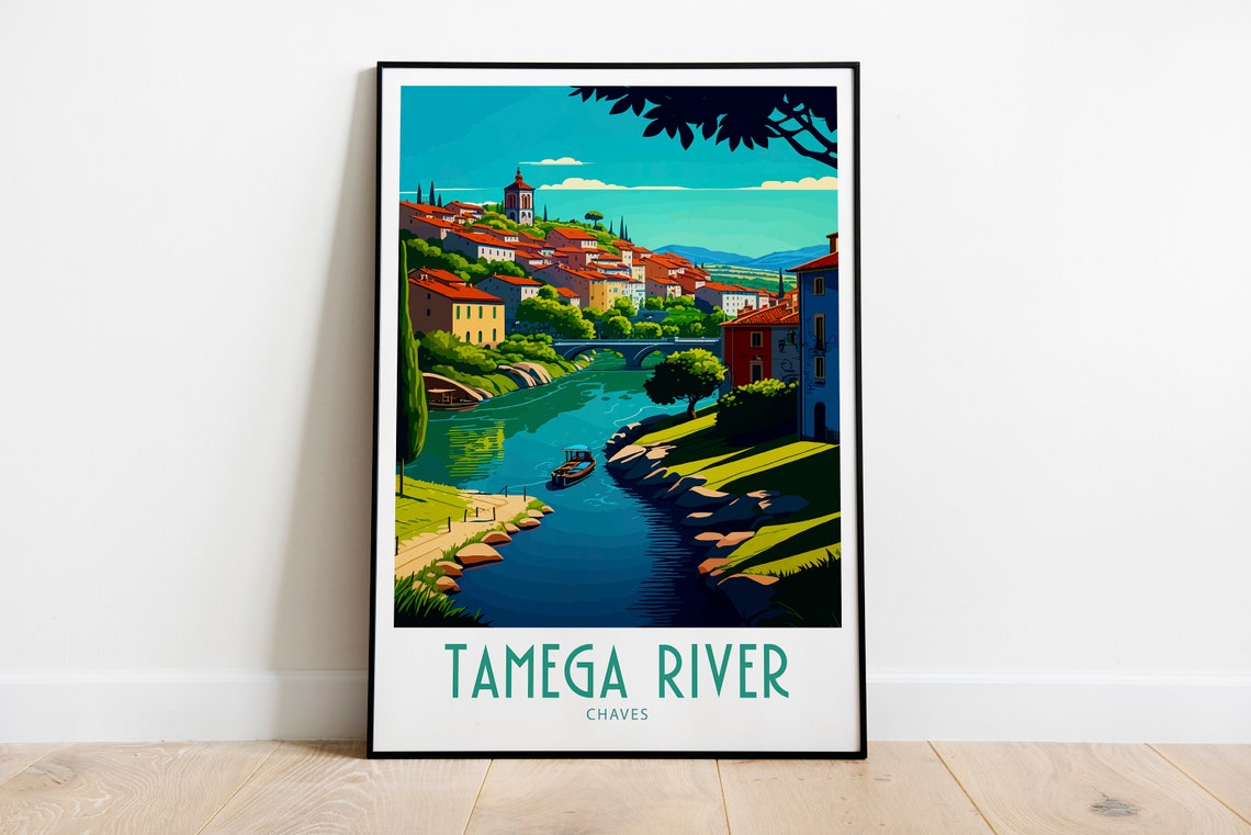 Chaves Travel Print Wall Art Tamega River Portugal Wall Hanging Home Decoration Chaves Portugal Gift Art Lovers Art Chaves Wall Decor Art