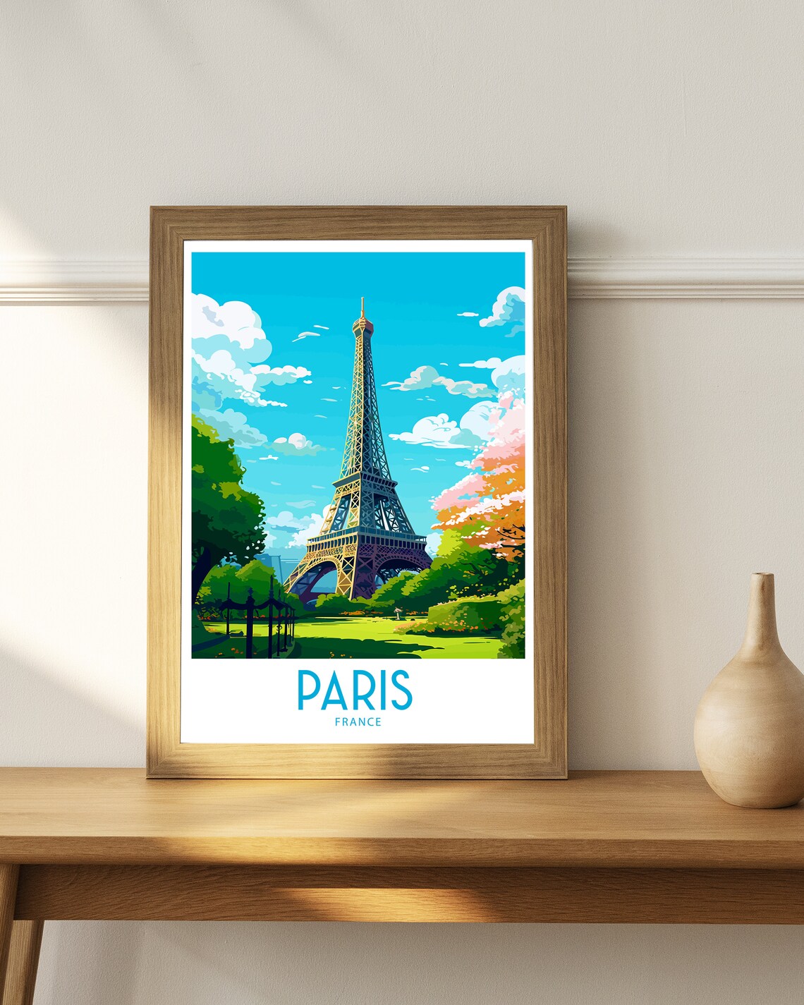 Eiffel Tower Travel Poster, Paris France Art Print - Image 3