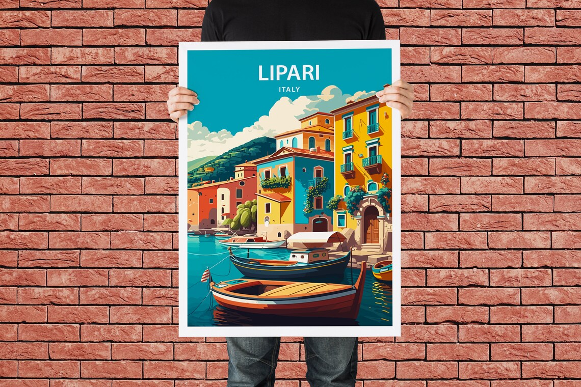 Lipari Travel Poster, Italy Wall Art Print - Image 2