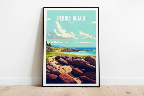 Pebble Beach Golf Links Travel Poster, Golf Course