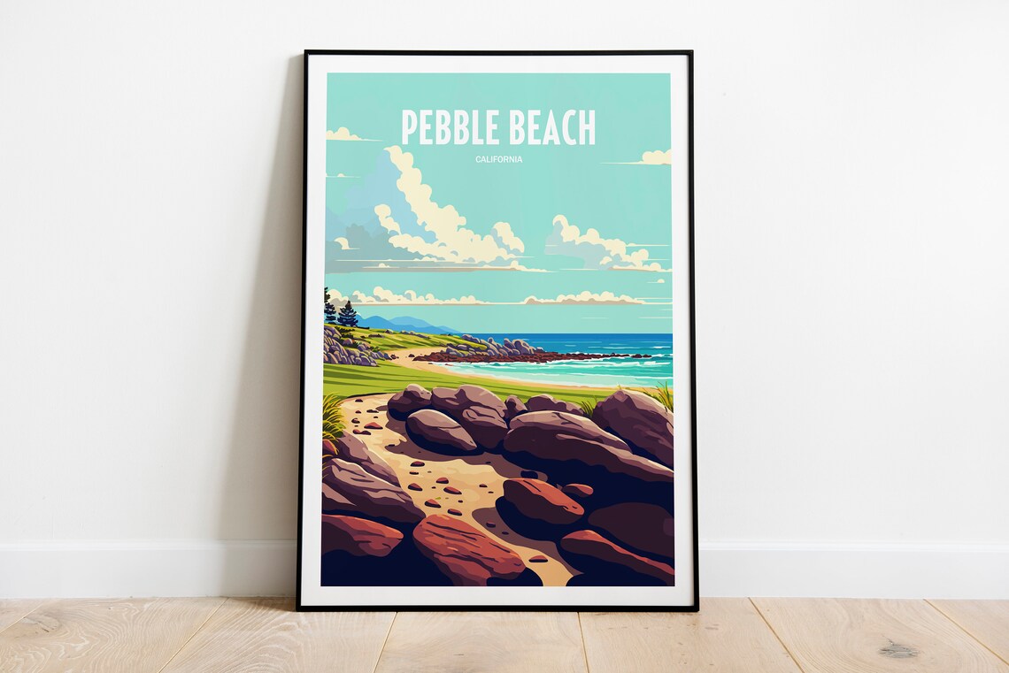 Pebble Beach Golf Links Travel Poster, Golf Course