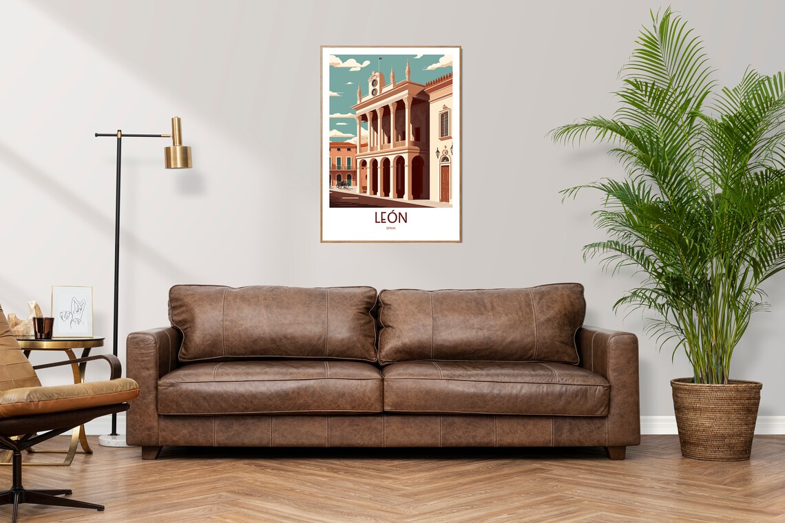 Leon Spain Travel Poster, Spanish City Art - Image 3