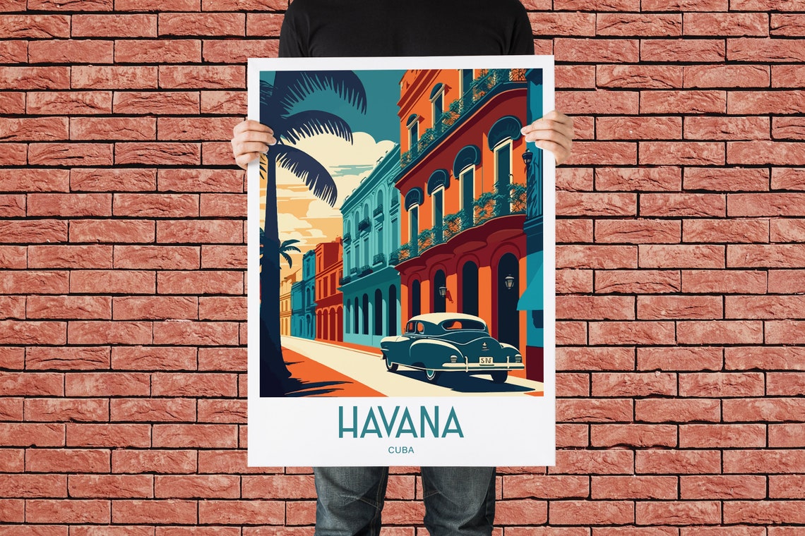 Havana Cuba Travel Poster For Birthday Gift For Travel Print Lovers Havana Travel Print For Birthday Gift Travel Print Capital City Cuba - Image 3