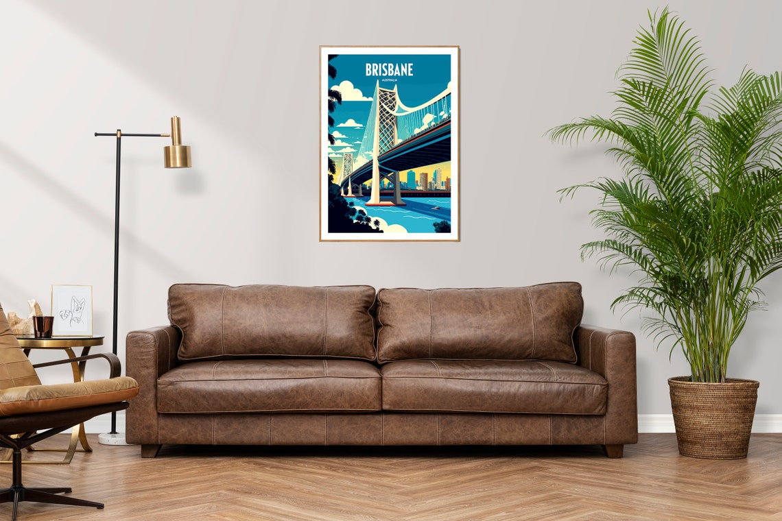 Brisbane Australia Travel Print Story Bridge Travel Art Brisbane Art Travel Print Brisbane City Brisbane Bridge Travel Poster - Image 3