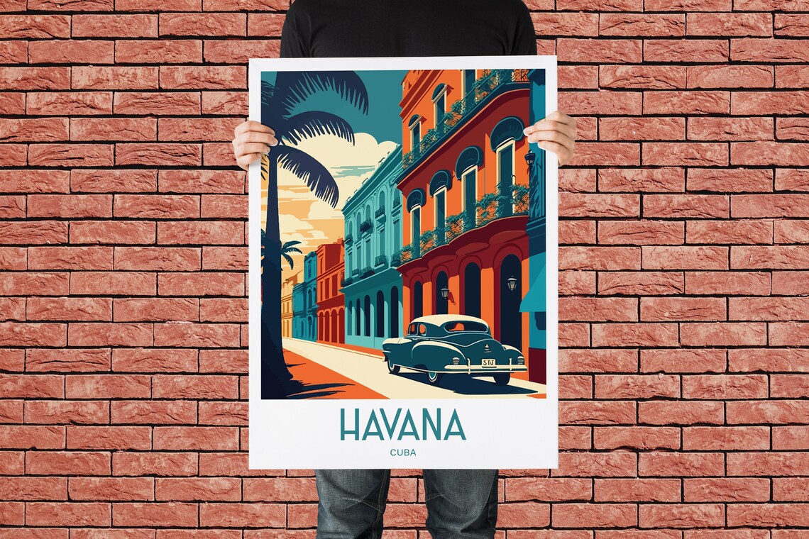 Havana Cuba Travel Poster, Capital City Art Print - Image 3