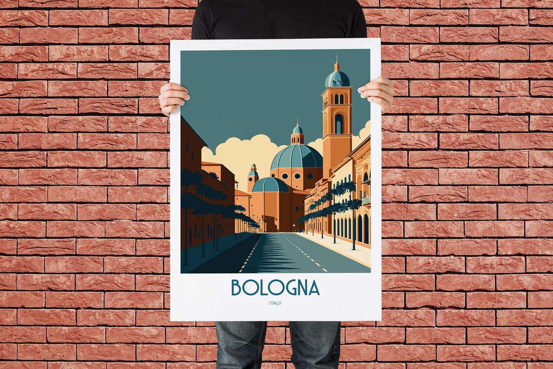 Bologna Italy Travel Poster, Italian City Art - Image 3