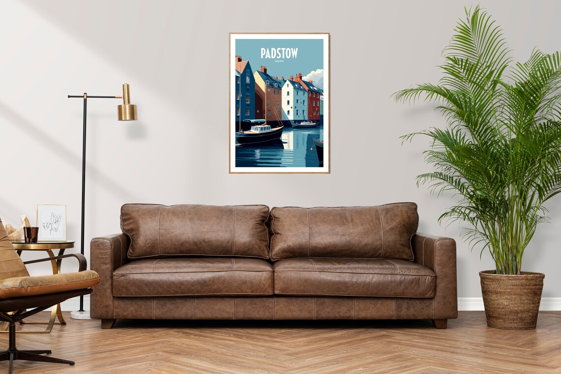 Padstow Town Travel Print Padstow Harbour Travel Art Padstow England Travel Print Padstow English Print Padstow Travel Poster - Image 3