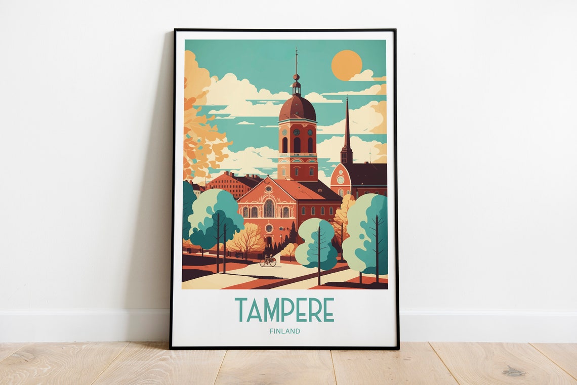 Tampere Travel Print Wall Art Tampere Finland Wall Hanging Home Decoration Tampere Finland Gift Art Lovers Print Tampere Finland Art Tampere