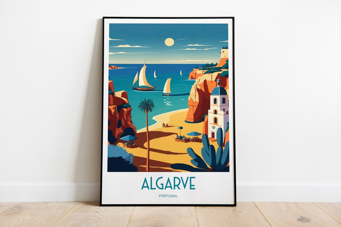 Algarve Travel Poster For Algarve Birthday Gift For Travel Print Lovers Portugal Travel Poster For Portugal Beaches Birthday Gift Poster