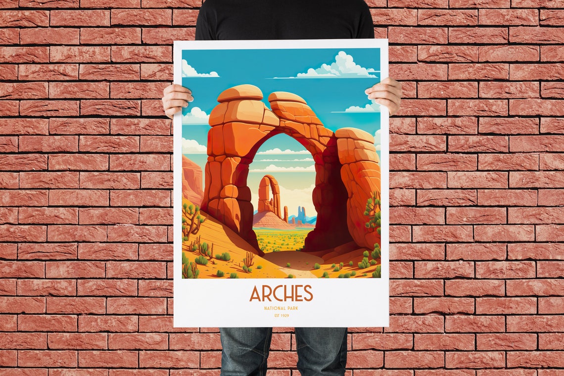 Arches National Park Travel Print National Park Travel Art Arches Travel Print Usa National Park Arches Desert Travel Poster - Image 3