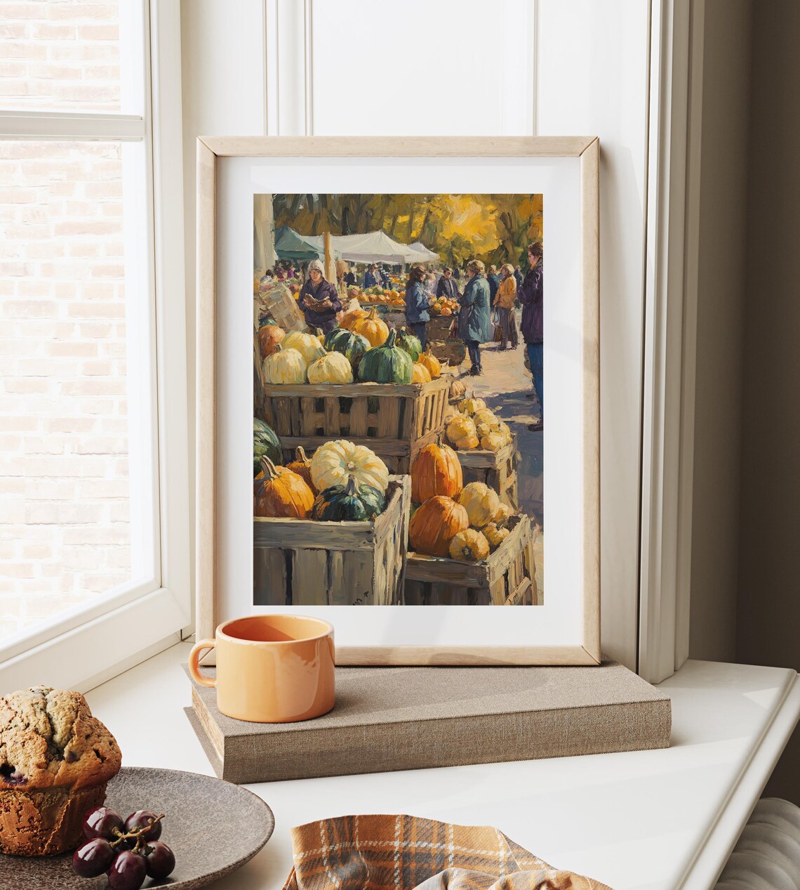 Fall Farmers Market Pumpkins Squash Crates Outdoor Harvest Poster - Image 6