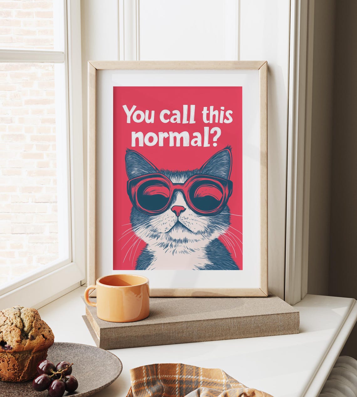 You Call This Normal Funny Sunglasses Cat Bold Pop Style Wall Art - Image 6