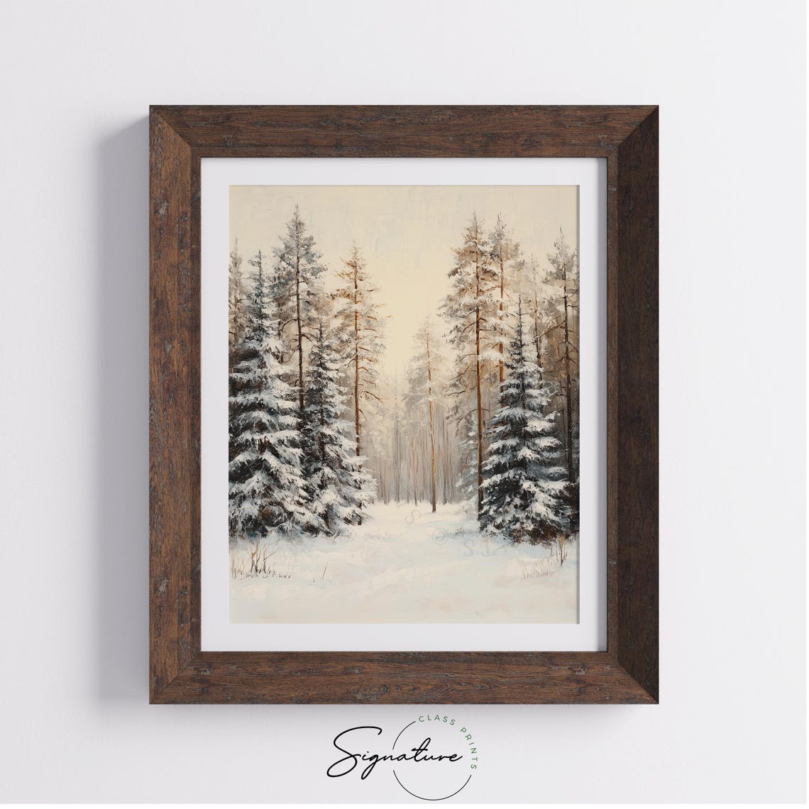 Dense Cedar Grove Blanketed With Fresh Snow Winter Forest Poster - Image 3