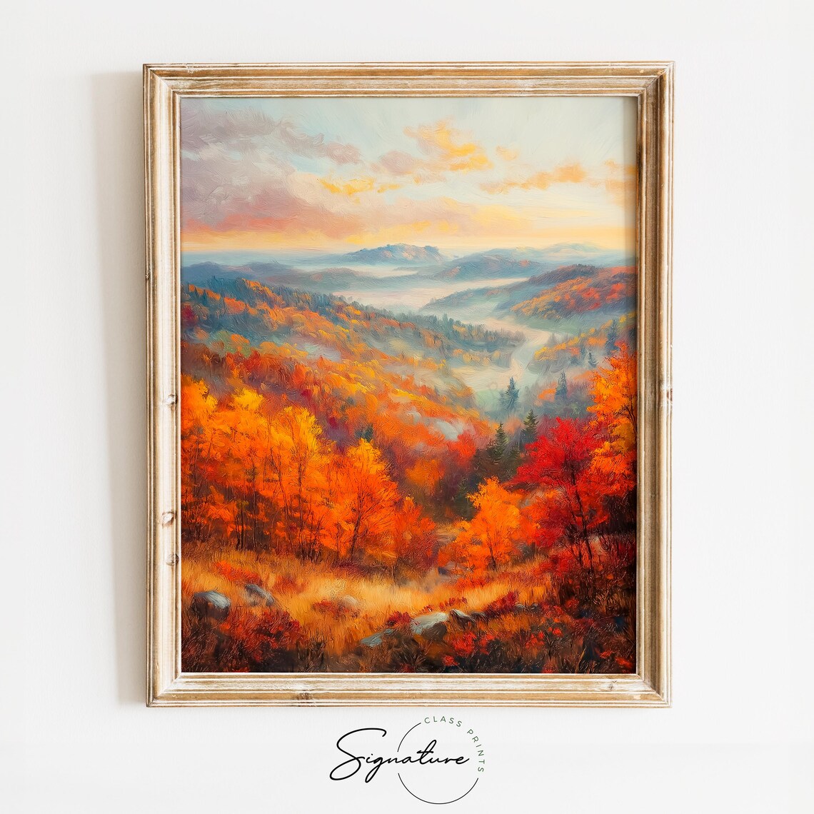 Autumn Mountain Landscape Vintage Fall Poster