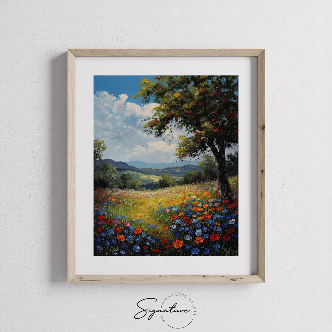 Poppies And Cornflowers Mixed Wildflower Sunny Summer Field Poster - Image 3