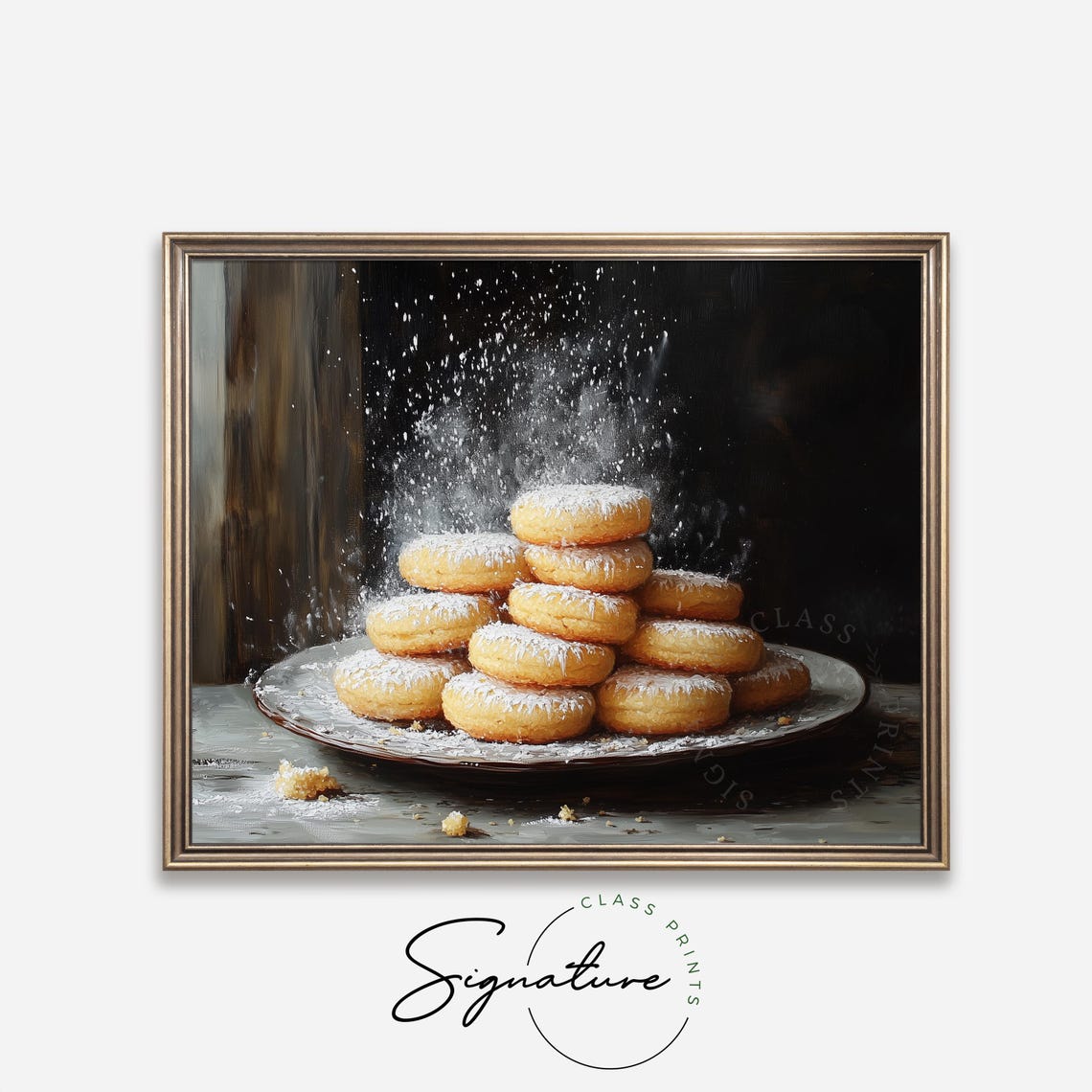 Powdered Sugar Cookies Stack Holiday Baking Festive Treats Poster - Image 4
