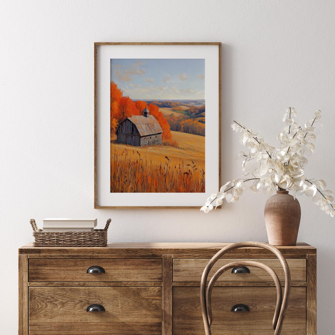 Weathered Gray Barn On Golden Hill Overlooking Autumn Valley Poster - Image 5