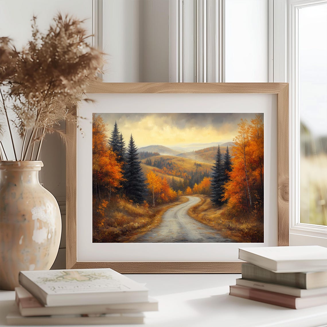 Winding Road Through Autumn Pines And Golden Trees Mountain Poster - Image 2