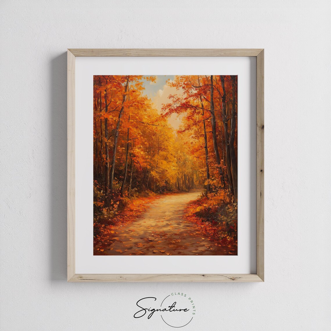 Autumn Forest Path Fallen Leaves Cozy Fall Decor Forest Scene Art Poster - Image 3
