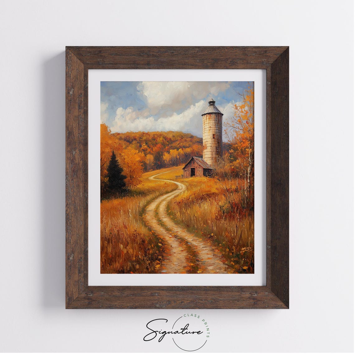 Autumn Farm Landscape With Old Silo and Winding Country Path Wall Art - Image 4