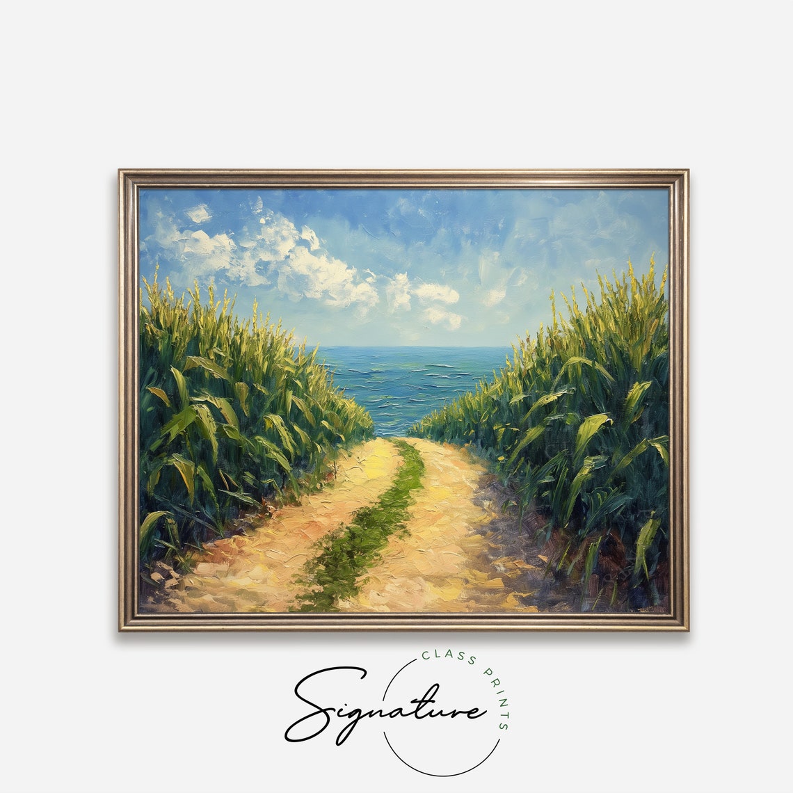Pourville Corn Path To The Sea Impressionist Landscape Poster - Image 4