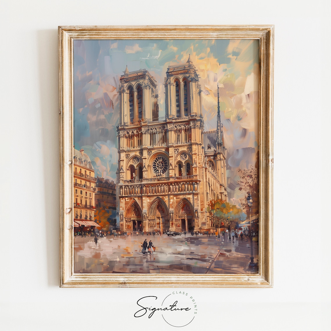 Notre Dame Cathedral Paris Gothic Landmark Cityscape Art Poster