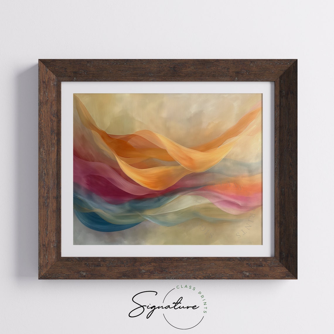 Abstract Autumn Wind Warm Fall Tones Vibrant Ribbon Art Poster - Image 5