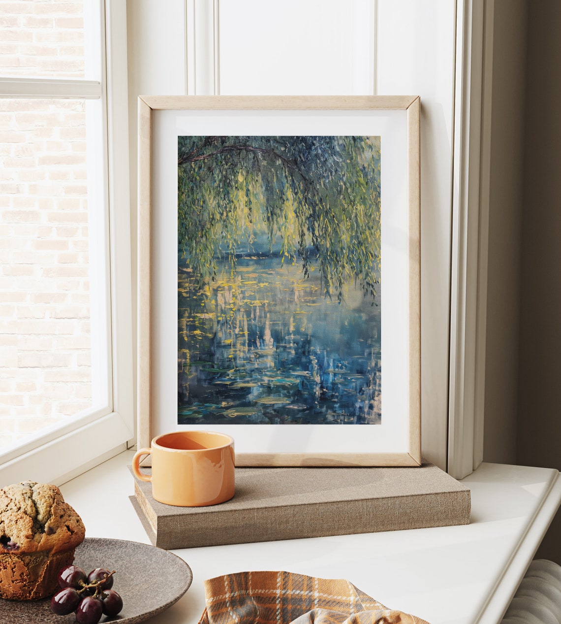 Weeping Willow Tree Over Serene Pond Tranquil Water Art Poster - Image 6
