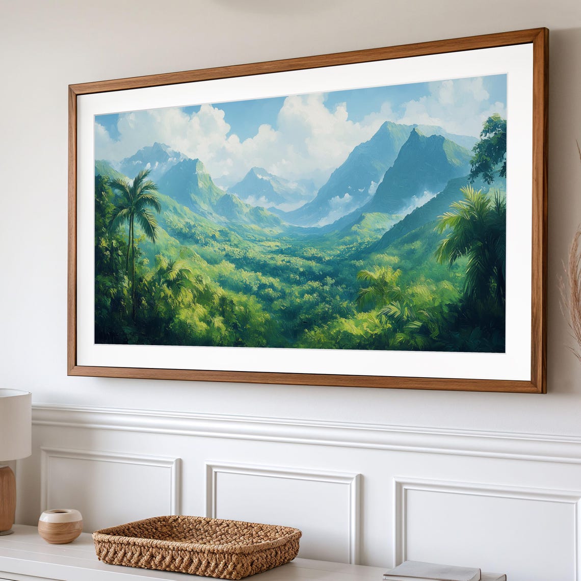 Lush Green Valley Tv Art Forest And Mountains Frame Tv Art Nature Scene Rustic Wall Decor 3504 - Image 2