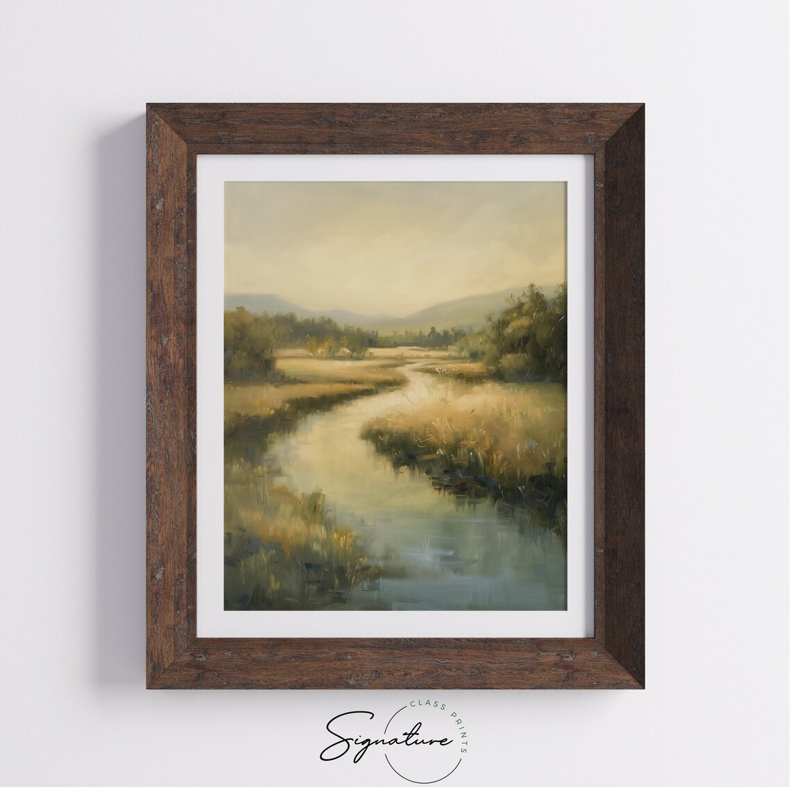 Rustic Valley River Print Countryside Art Peaceful Landscape Wall Art Large Scenic River Artwork Home Decor Print 502 - Image 4