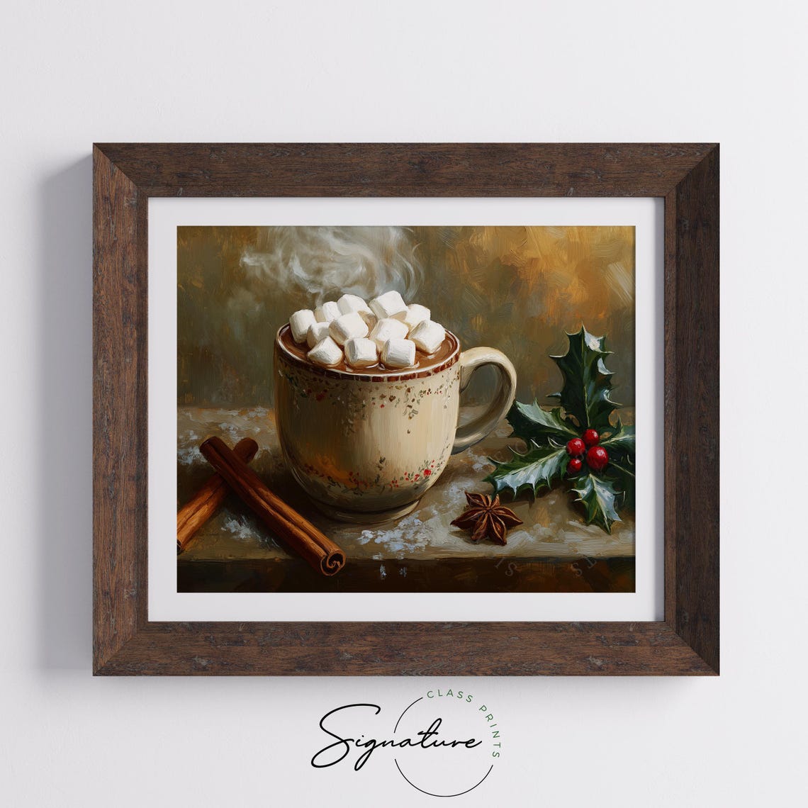 Steaming Hot Cocoa With Marshmallows Cinnamon And Star Anise Wall Art - Image 5