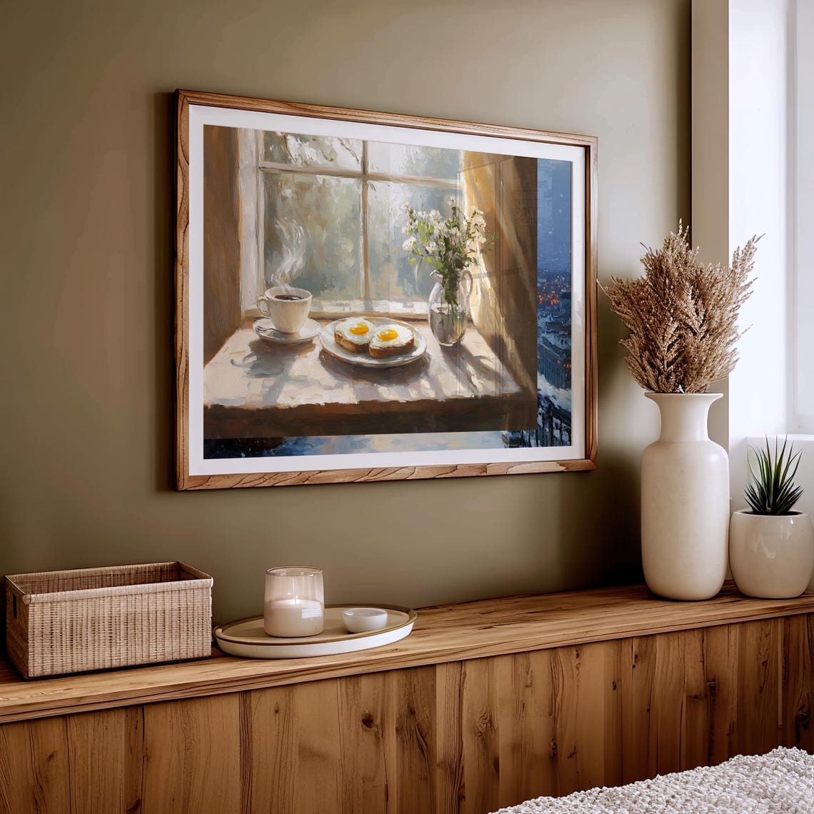 Sunlit Breakfast Eggs Toast And Coffee Cozy Morning Kitchen Wall Art - Image 5