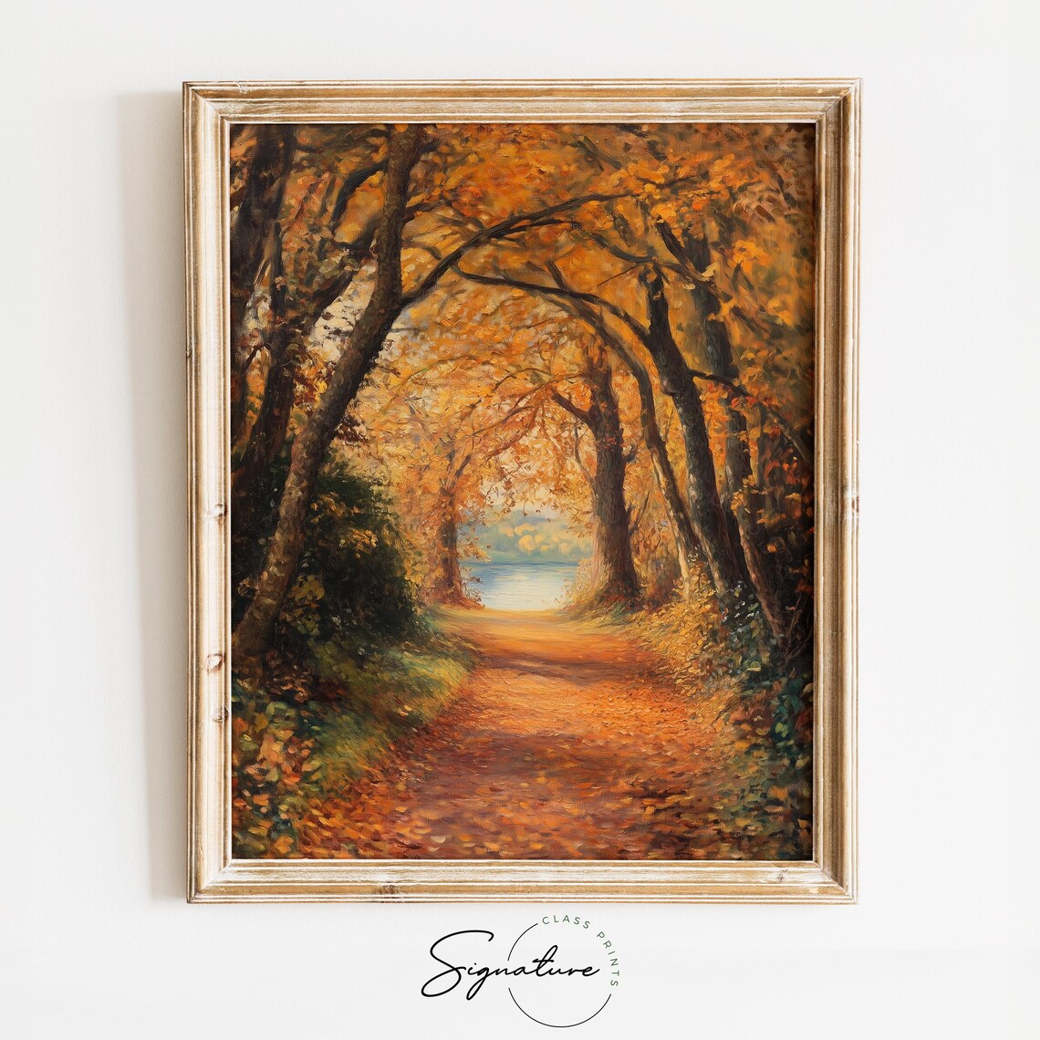 Serene Forest Path In Autumn Colors Art Print