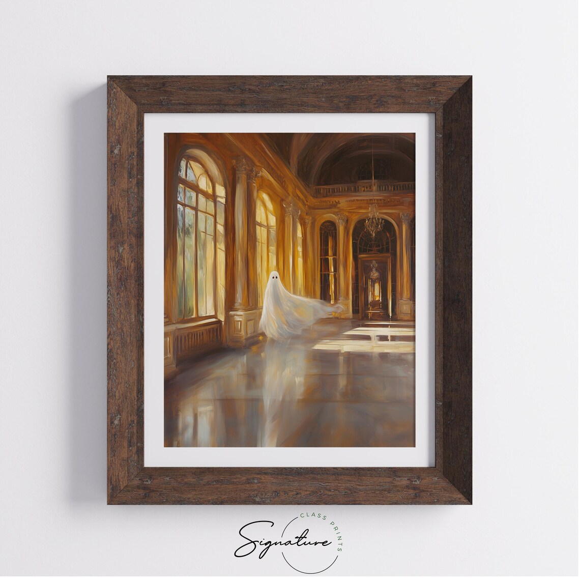 Ghost Drifting Through a Sunlit Grand Ballroom with Tall Windows Poster - Image 4