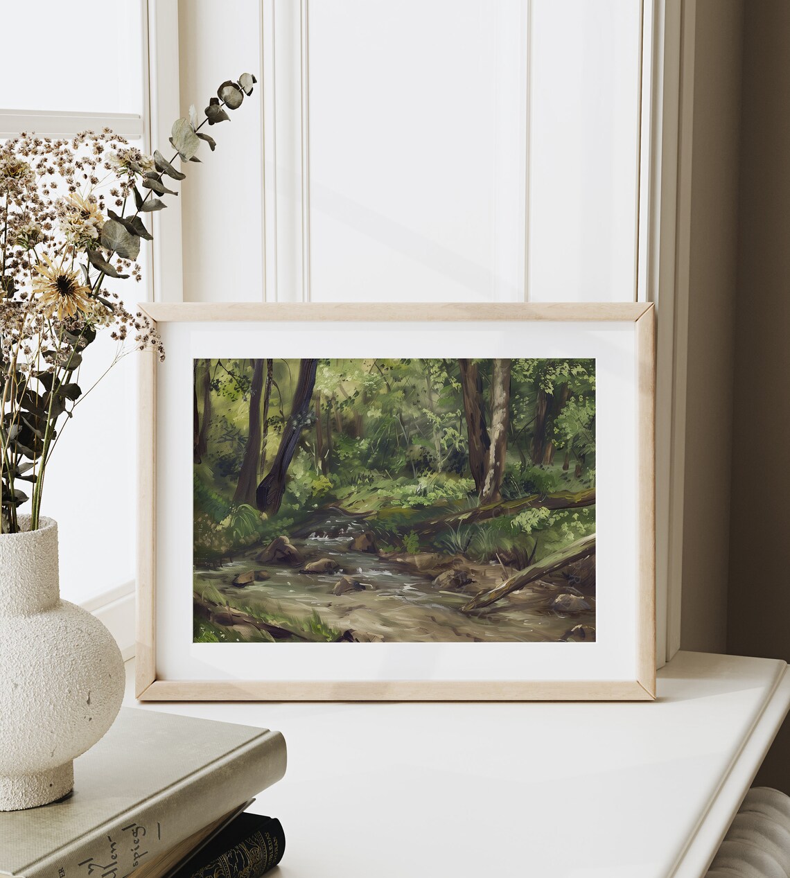 Forest Stream Art Print, Rustic Woodland Scene - Image 6