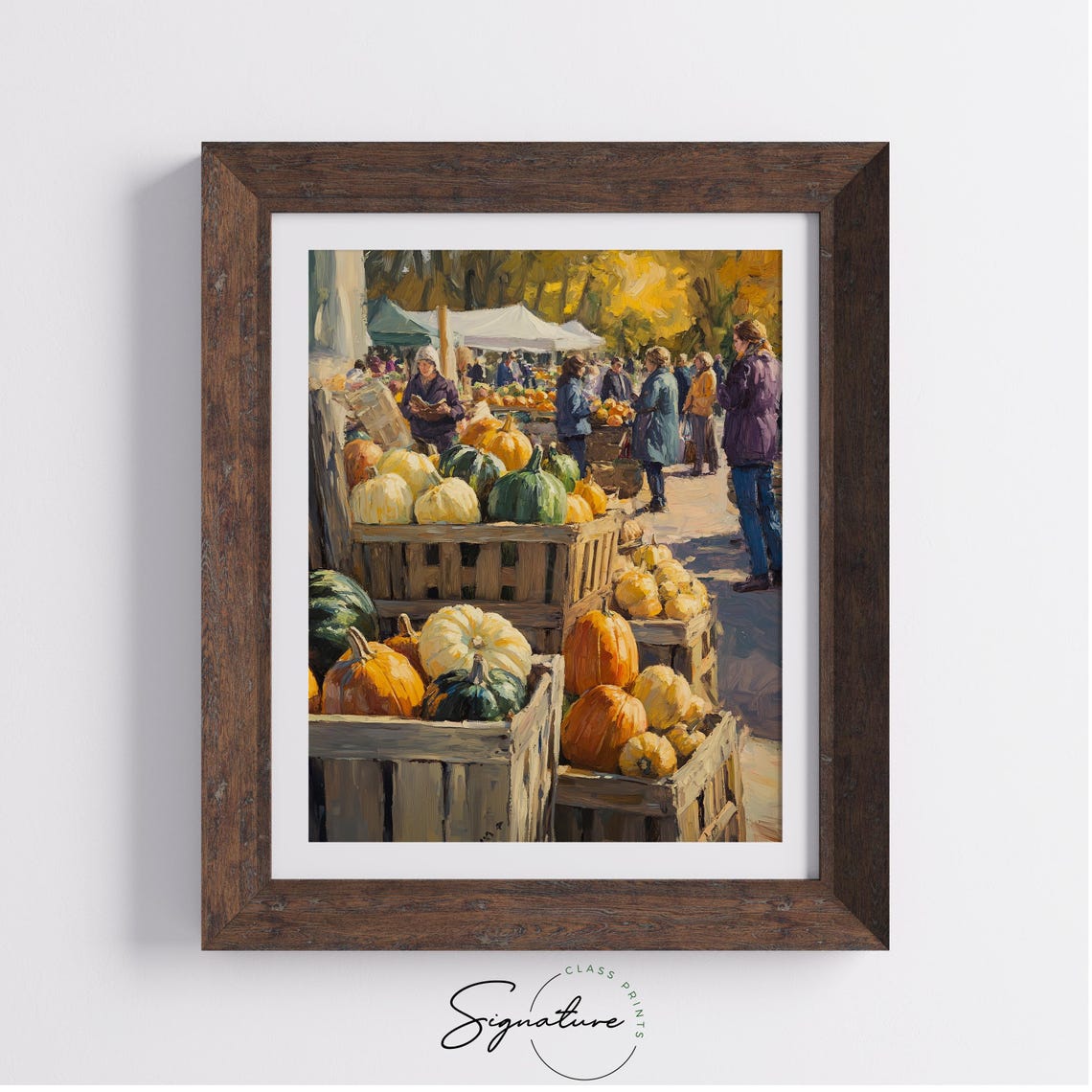 Fall Farmers Market Pumpkins Squash Crates Outdoor Harvest Poster - Image 4