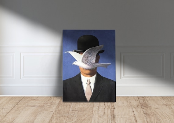 Famous Rene Magritte Man in the Bowler Hat Surrealist Poster