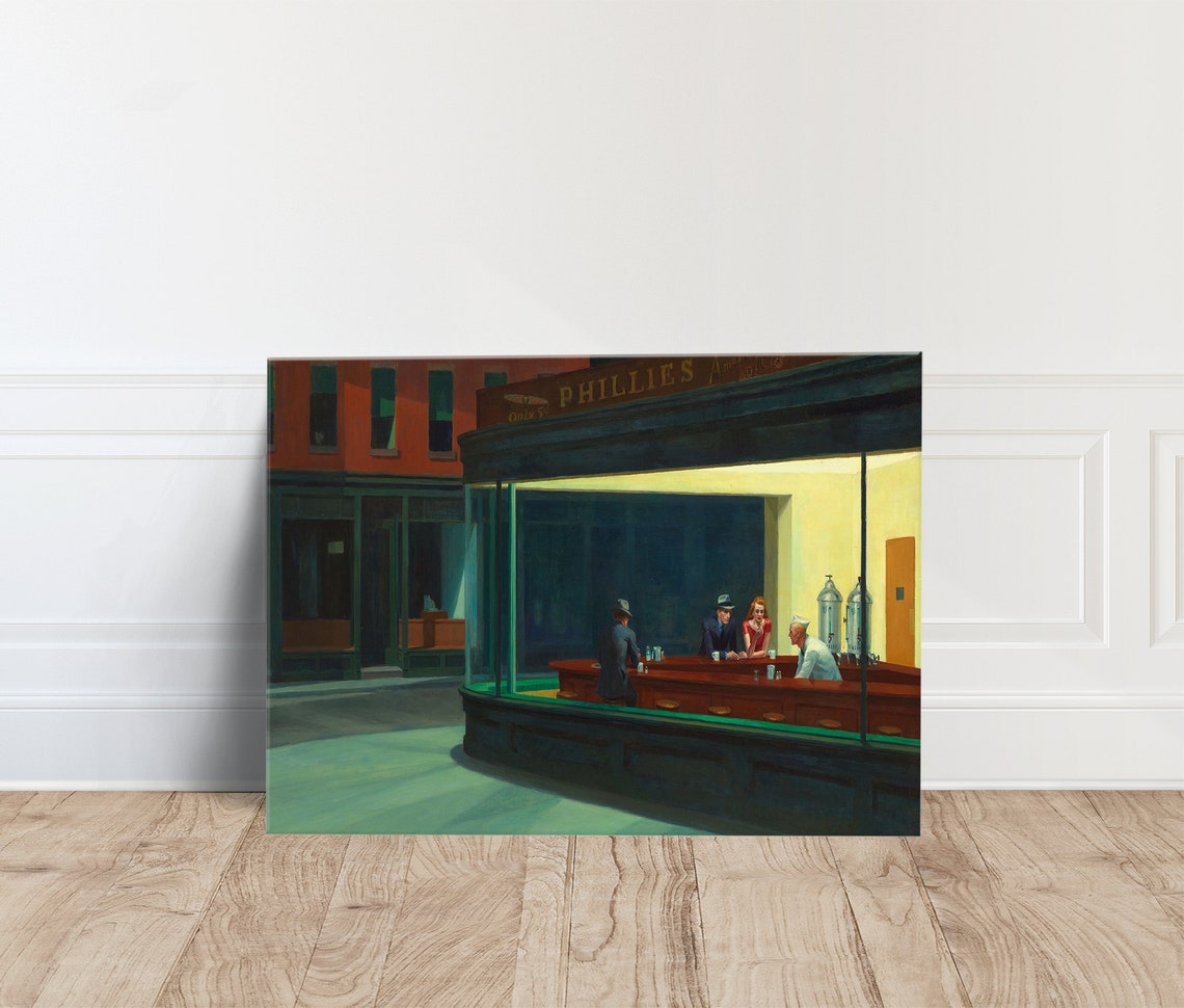 Edward Hopper Nighthawks 1942 Late Night Diner Classic Poster