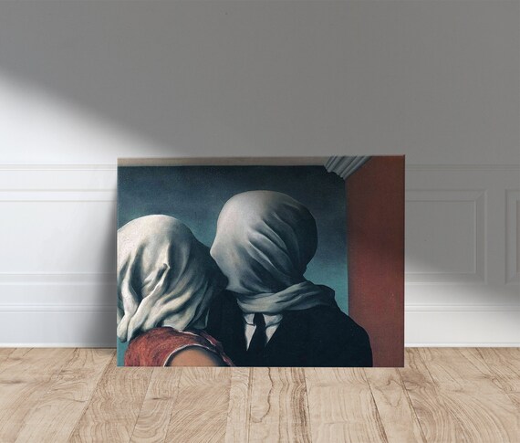 Famous Rene Magritte The Lovers Shrouded Couple Surrealist Poster