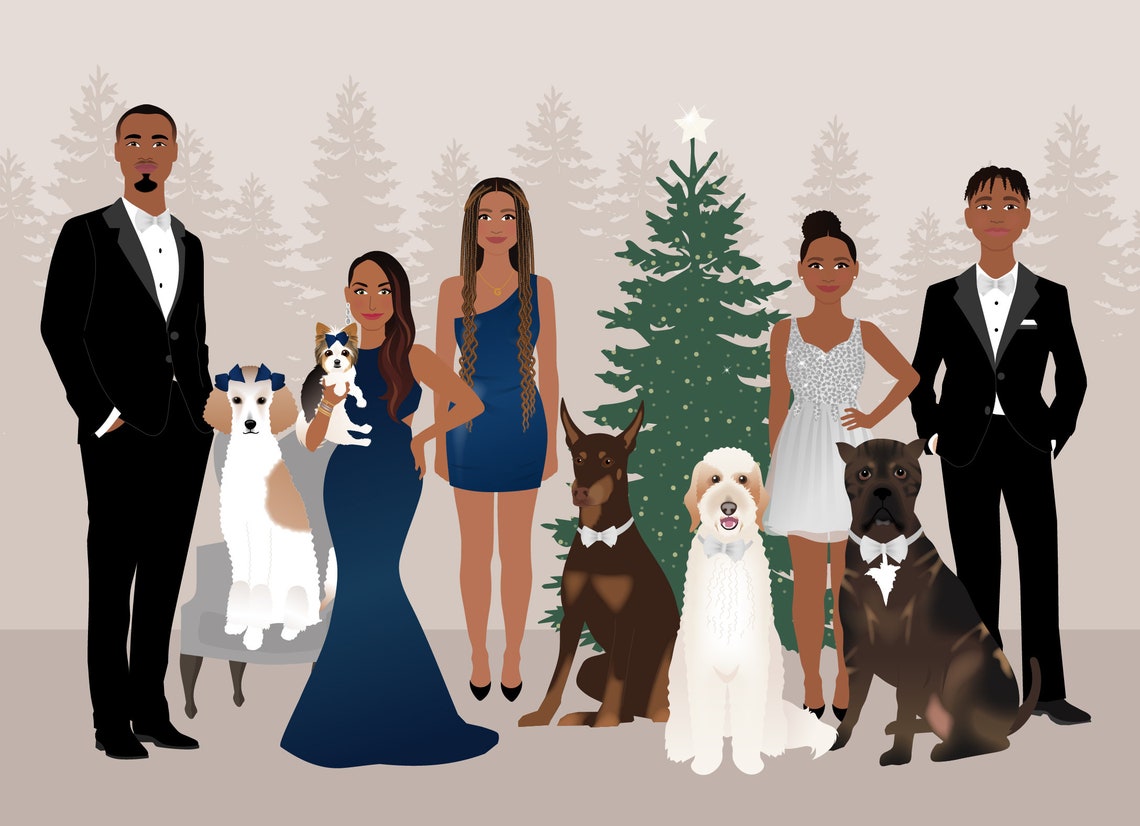 Family Portrait Add A Pet, Pet Portrait - Image 3