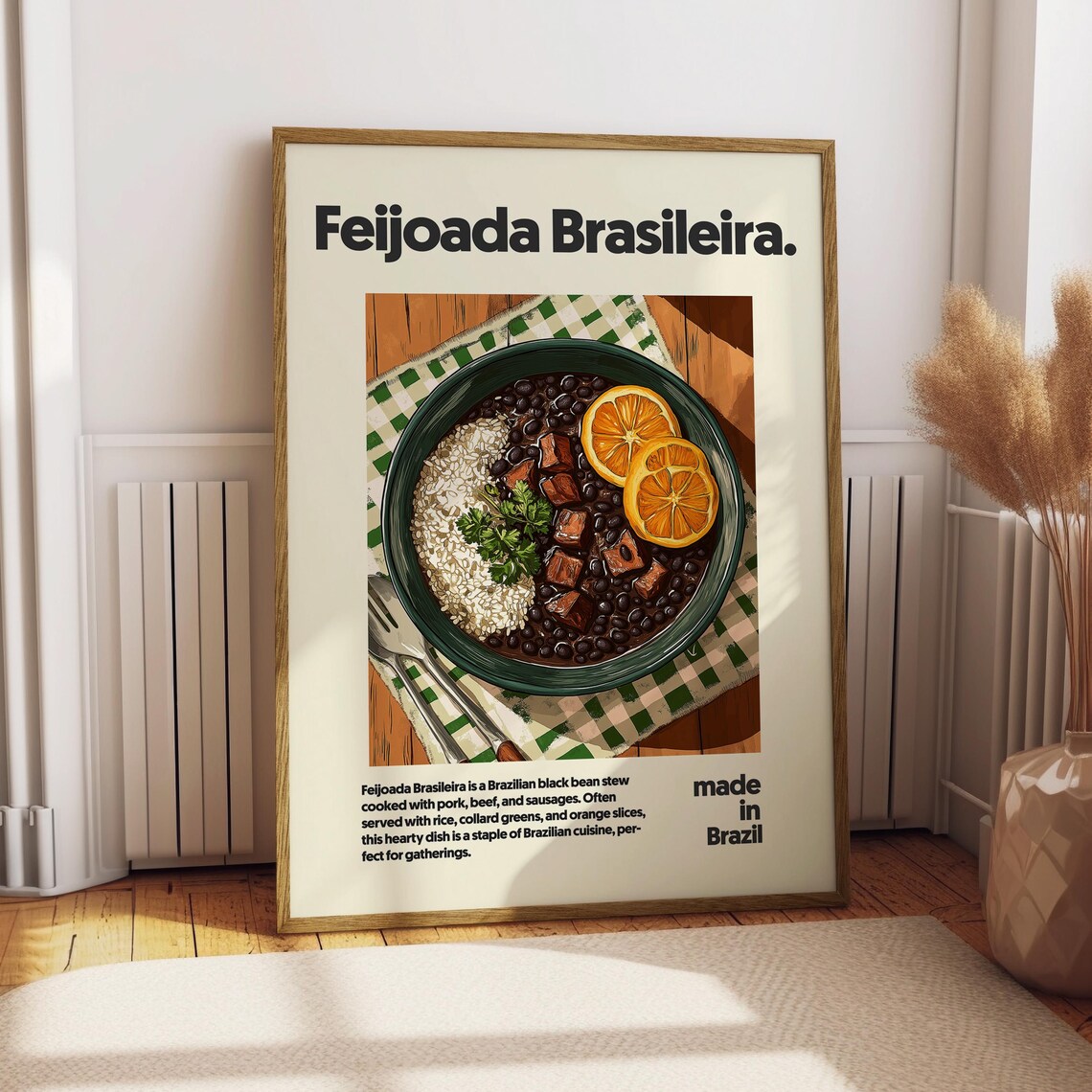 Feijoada Brazilian Cooking Art Print, Kitchen Decor