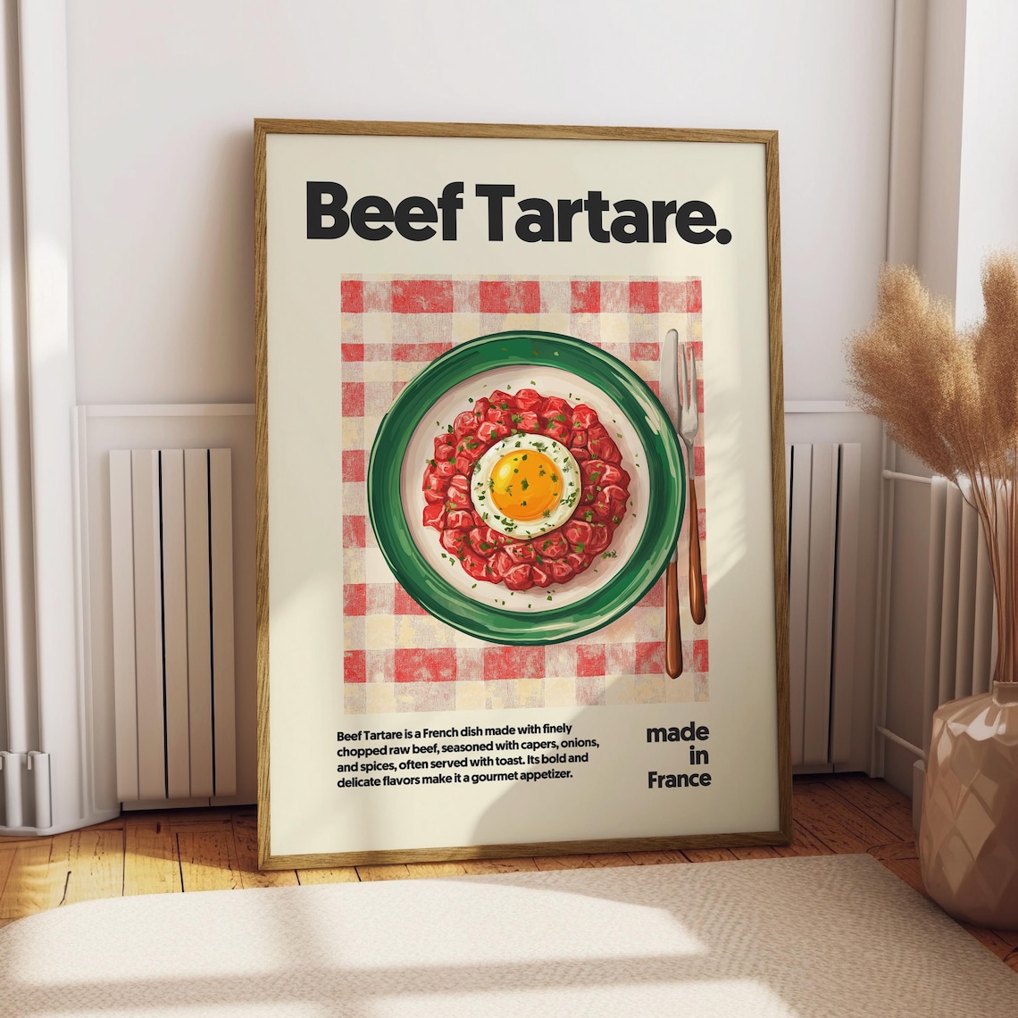 Beef Tartare French Gourmet Dish Classic Appetizer Food Art Poster
