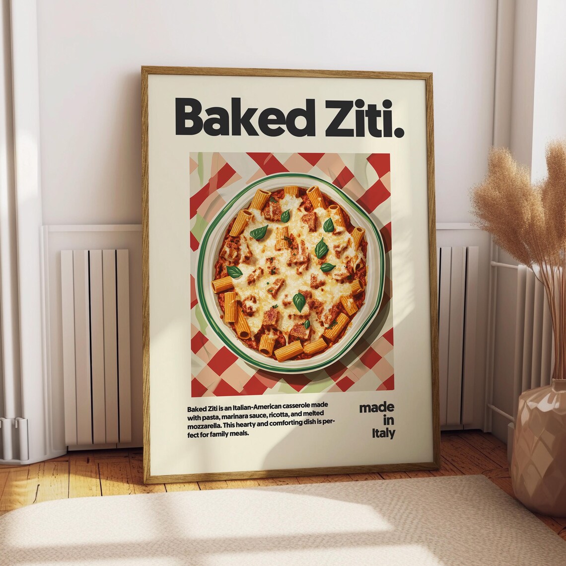 Baked Ziti Cheesy Italian Pasta Casserole Family Dinner Poster