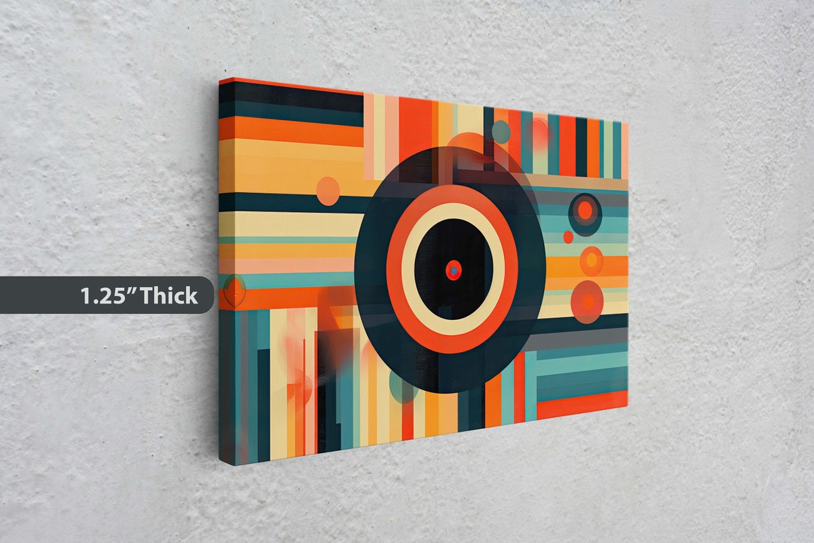 Mid Century Modern Vinyl Record Abstract Retro Music Art Poster - Image 3