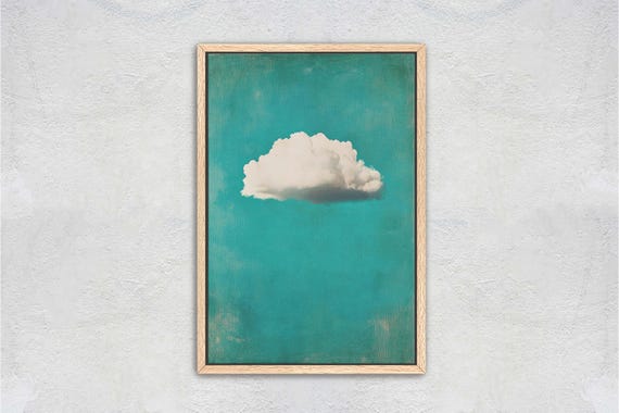 Maximalist Cloud Art Print, Emerald Green Blue Tones
