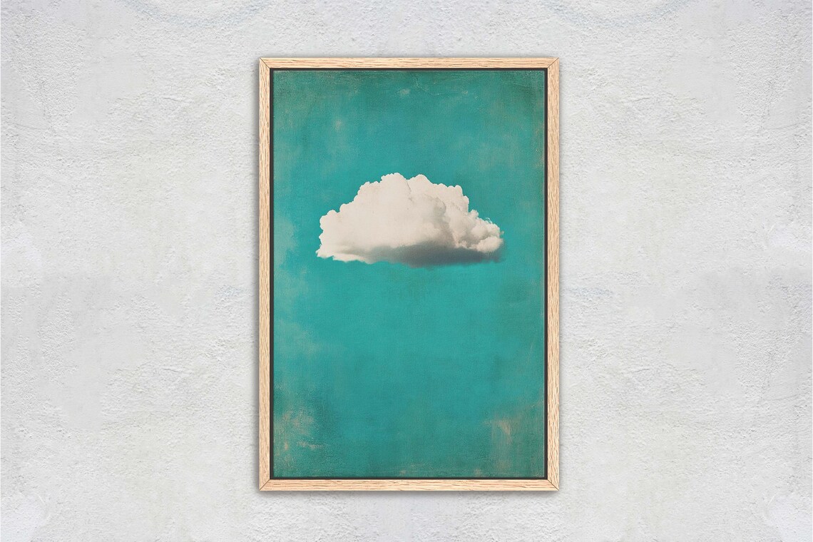 Maximalist Cloud Art Print, Emerald Green Blue Tones