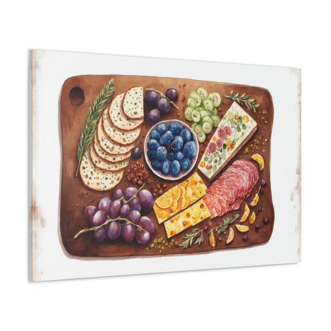 Watercolor Charcuterie Art Print, Kitchen Decor - Image 3