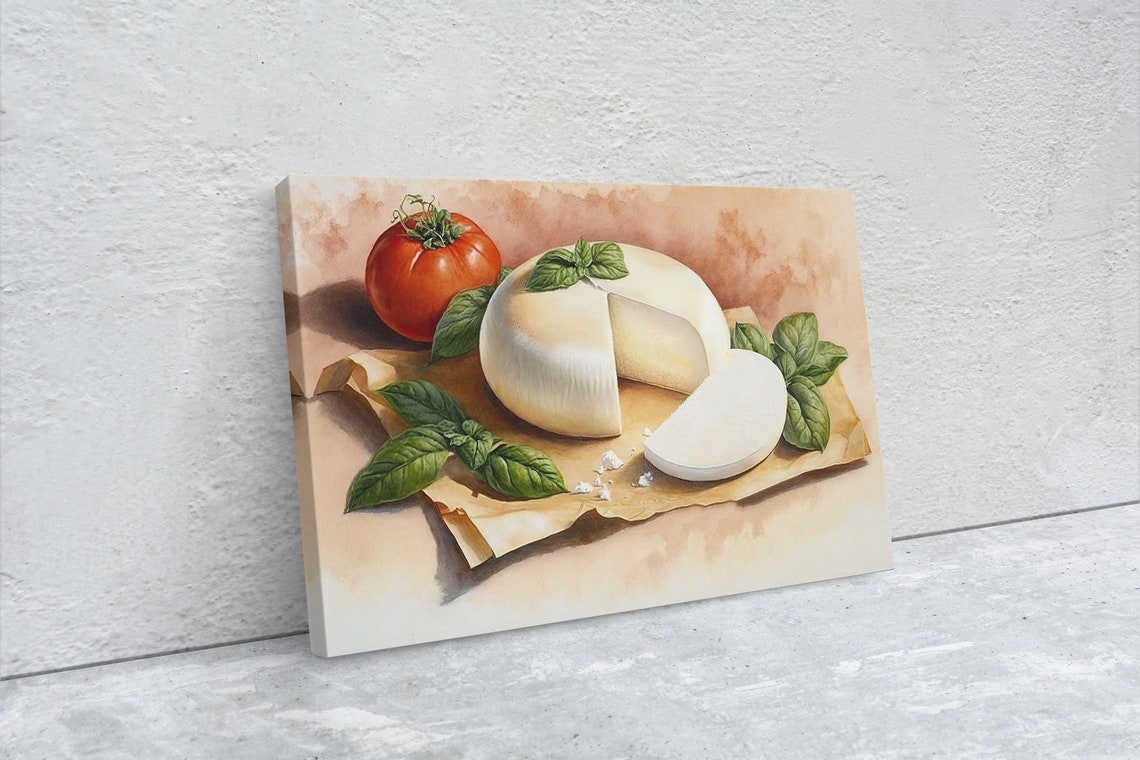 Fresh Mozzarella Cheese Basil Tomato Italian Kitchen Wall Art Poster - Image 2